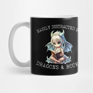 Easily Distracted By Dragons And Books Introvert Shirt Mug